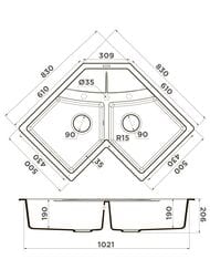 ����� Omoikiri SUMI 83C BL (1021�830�206) �������, �������, ����������, ����-������ 4993864