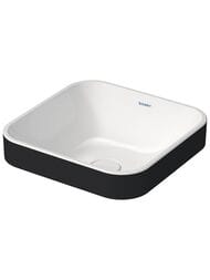 Раковина DURAVIT HAPPY D.2 PLUS 400х400 антигрязевое покрытие WG, белый/антрацит мат.23594061001