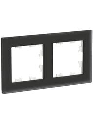 Рамка Systeme Electric ATLASDESIGN NATURE 2 поста, МАТОВОЕ СТЕКЛО ЧЕРНЫЙ ATN331002