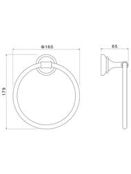 Полотенцедержатель-кольцо Aquatek Классик AQ4512CR настенный, латунь, цвет: хром