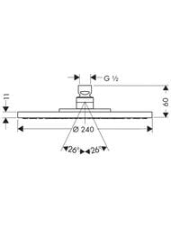 Верхний душ Axor Starck 28494000 1jet 240мм 1/2" хром
