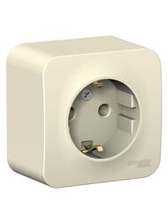 Розетка Systeme Electric BLANCA наружная с заземл. без шторок изол.пл., 16А 250В, молоч. BLNRA010112