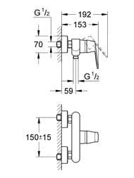 ��������� Grohe EuroSmart Cosmopolitan 32837000 ��� ����, ����� ��� ����� 1/2