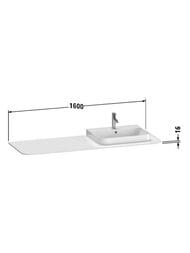 ���������� Duravit Happy D.2 Plus 1600�550�16 ����� ������, ����� ����������-���. ��� HP031HR3636