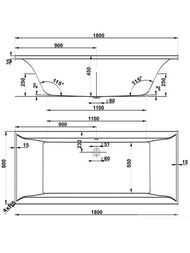 ����� ��������� VAGNERPLAST VERONELA 180 (1800�800�450) �������������, ����� VPBA180VEA2X-04