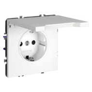 Розетка с защитными шторками и крышкой Voltum S70 VLS040302, белый матовый
