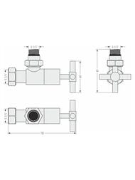 Вентиль угловой крест СУНЕРЖА белый матовый, 1/2"Нх3/4" накидная гайка, 30-1408-1234