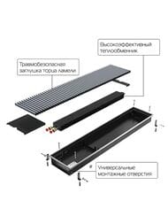 Конвектор внутрипольный Royal Thermo ATRIUM-110/200/800-DG-U-NA алюм. решетка, цвет натур.алюминий