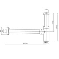 Сифон для раковины латунный, Хром AQM7010CR