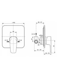 Смеситель для душа Ideal Standard CERAFINE D встраиваемый, однозахватный, внутр. часть, хром A7188AA