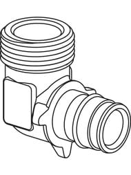 Угольник Uponor Q&E 90° с наружной резьбой 20-3/4"HP, DR-латунь 1023021 — изображение 2