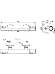 Смеситель для душа Ideal Standard CERATHERM T50 A7214AA термостатический, настенный