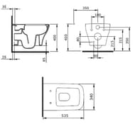 BERGES комплект инсталляция NOVUM, клавиша L2 хром мат., унитаз Strati Rimless, сиденье  042453