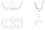 Ванна встраиваемая Salini Orlanda Axis 180 103222MF  1800х800х600 S-Stone, матовый, RAL полностью