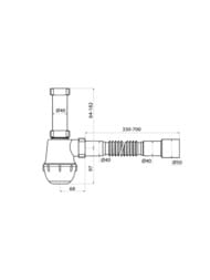 Сифон бутылочный IDDIS Оптима Хоум (Optima Home) 1 1/2x40мм, с гофротрубой 40/50мм 900A0G0010VD — изображение 3