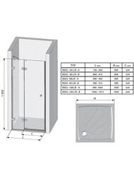 ������� ����� RAVAK BRILLIANT BSD2-80 B-L (800-815x1950) ������. �����, ������,����+Transparent