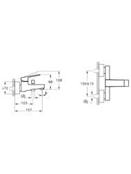 Настенный смеситель для ванны VitrA Minimax Square A4352036EXP однорычажный матовый черный латунь
