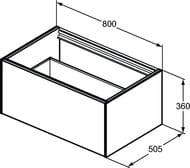 Тумба под раковину Ideal Standard CONCA (800x505x360) 1 ящик, светлый орех T3985Y6 — изображение 9