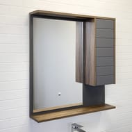 Зеркало-шкаф COMFORTY Кемер-75 (750х800х160) подвесное, с подсветкой,сенсор антрацит/дуб 00-00014147