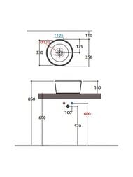 Раковина Globo Forty3 (d350х160) накладная, без отверстия под смеситель, белая FO035BI