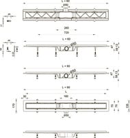 Душевой лоток MIANO 500мм, боковой слив D50, решетка KLASSIK/FLOOR глянец, MS-50K