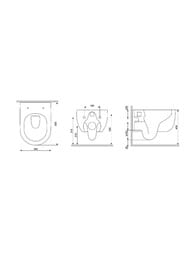 Унитаз подвесной Damixa Scandinavian Pure, безободковый, сиденье микролифт, белый DX36C1701SC