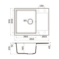����� Omoikiri DAISEN 65-PA (650�510�230) �������, ���������, ����-������� 4993680