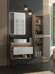 Тумба под раковину toHit Vernal 65 650x450x516 доводчик,столешница с вырезом, дуб эврика/белый матовый TH04-010165