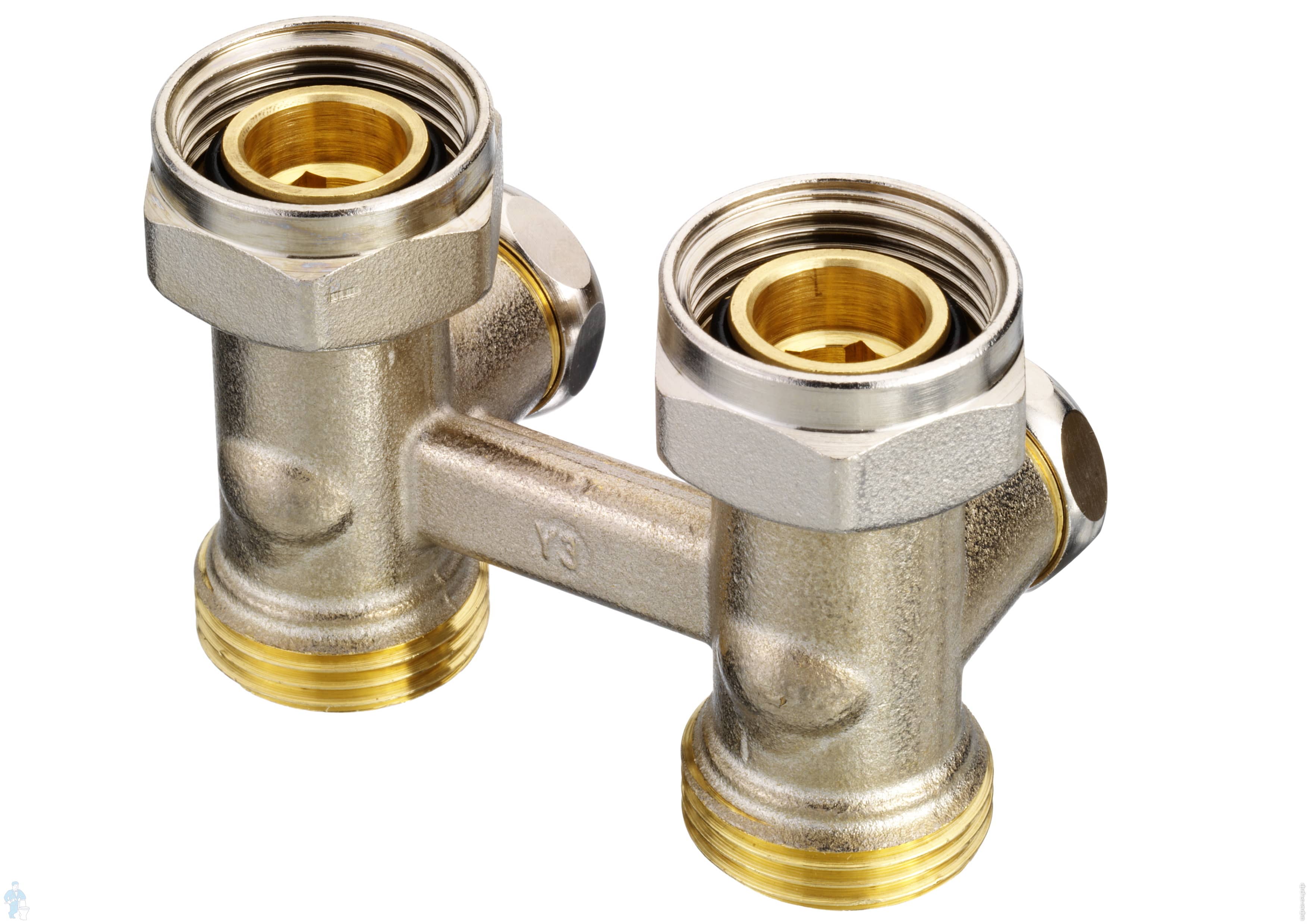 Узел нижнего подключения прямой DANFOSS 3/4х1/2\" RLV-KS с переходниками ...