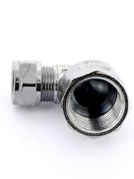 Уголок Tiemme для медной трубы, 10х1/2"В обжим, хром,   1130052 (1105C001004CZ)