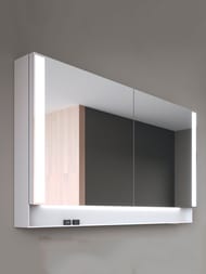 Зеркальный шкаф Duravit Qatego 1200х750х155 подвесной, с подсветкой, полочка, белый QA7153018180010