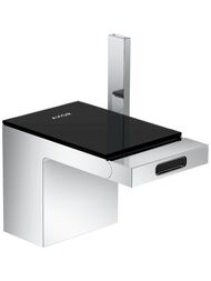 Смеситель Axor MyEdition 47210600 для биде, однорычажный, сливной гарнитур, хром/черн.стекло