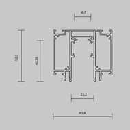 Шинопровод демпферный в натяжной потолок Maytoni Technical (Техникал) TRX034D-422W, IP20, белый