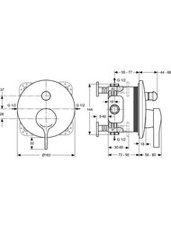 Смеситель для ванны/душа Ideal Standard MELANGE A4719AA встраиваемый,комплект для настенного монтажа
