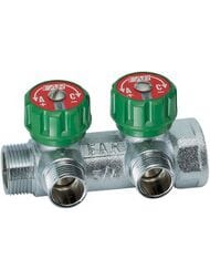 Коллектор регулируемый FAR 3/4"ВН на 2 отвода 1/2"EU, с вставкой под плоское уплот., FK 3821 3412UN — изображение 7