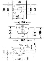 ������ ��������� Duravit D-Neo 25770900001 370�540 ������������, ������ Durafix, WonderGliss