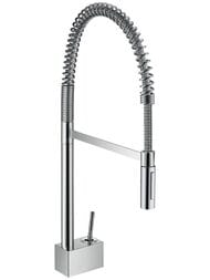Смеситель Axor Starck Semi Pro 10820 для кухни с выдвижной лейкой, однозахв., поворотный излив 270мм
