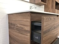 Тумба с раковиной COMFORTY Бордо-90 (900х550х470) подвесная, 1 ящ., ниша, дуб темный 00-00006671