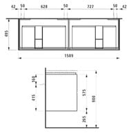 ����� ��� �������� LAUFEN PALOMBA 4.0745.4.180.220.1 (1585x495x590) 4 �����, ��� �������, �����