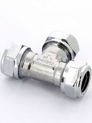 Тройник Tiemme для медной трубы, 15х15х15мм обжим, хром,   1130012 (1107C151515CZ) — миниатюра 4