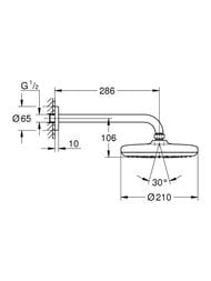������� ��� Grohe Tempesta 26412000 ����, 210��, 1 ����� �����, ���������, ����