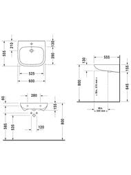 ���������� DURAVIT D-CODE 600�555�155 ������������, 1 ���. ��� ����., ������� 23126000002