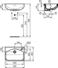 �������� Ideal Standard i life S 50 �� (500�360�175) � ���������� ��� ��������� T458801