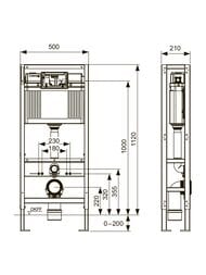 TECE Profil Инсталляция для подвесного унитаза, двойная рама (высота 112 см) 9300093/9500393