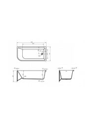 Ванна акриловая BelBagno BB712-1500-730-R (1500х730х580) угловая, правая, белый