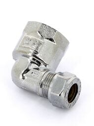 Уголок Tiemme для медной трубы, 10х1/2"В обжим, хром,   1130052 (1105C001004CZ)
