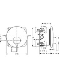 Смеситель для душа Ideal Standard MELANGE A4719AA встраиваемый, комплект для настенного монтажа