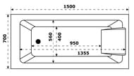 ����� ��������� Jacob Delafon Sofa 150�70 (��� �������) E6D300RU-00