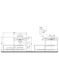 ������� � ��������� Duravit Happy D.2 Plus 1400�850�490 2 �����, ���� �����, ��� ������. HP4747O7171