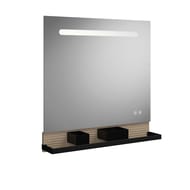 Зеркало Burgbad Fiumo 800х700х30 LED, USB, сенсор, обогрев, рейлинг, панель дуб кашемир SFXP080FOT45